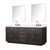 Lexora LVA80DK111 Abbey 80 inch W Brown Oak Double Sink Vanity Cabinet, Carrara Marble Top, Faucet Set, and 36 in Mirrors