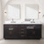 Lexora  LVA80DJ111 Abbey 80 in W x 22 in D Black Oak Double Bath Vanity, Carrara Marble Top, Faucet Set, and 36 in Mirrors