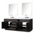 Lexora  LVA80DJ111 Abbey 80 in W x 22 in D Black Oak Double Bath Vanity, Carrara Marble Top, Faucet Set, and 36 in Mirrors