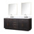 Lexora  LVA80DJ111 Abbey 80 in W x 22 in D Black Oak Double Bath Vanity, Carrara Marble Top, Faucet Set, and 36 in Mirrors