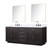 Lexora LVA80DJ111 Abbey 80 inch W Black Oak Double Sink Vanity Cabinet, Carrara Marble Top, Faucet Set, and 36 in Mirrors