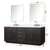 Lexora LVA80DJ111 Abbey 80 inch W Black Oak Double Sink Vanity Cabinet, Carrara Marble Top, Faucet Set, and 36 in Mirrors