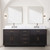 Lexora Abbey 80 inch W Black Oak Double Sink Vanity Cabinet, Carrara Marble Top, Faucet Set, and 36 in Mirrors