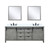 Lexora  LVM80DH311 Marsyas 80 in W x 22 in D Ash Grey Double Bath Vanity, Cultured Marble Countertop, Faucet Set and 30 in Mirrors