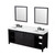Lexora Marsyas 80 inch W Brown Double Sink Vanity Cabinet, Cultured Marble Countertop, Faucet Set and 30 in Mirrors