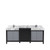 Lexora LZ342280DLISFBG Zilara 80 inch W Black and Grey Double Sink Vanity Cabinet, Castle Grey Marble Top and Gun Metal Faucet Set