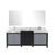 Lexora Zilara 80 inch W Black and Grey Double Sink Vanity Cabinet, Castle Grey Marble Top, Chrome Faucet Set and 30 in Mirrors