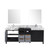 Lexora LZ342280DLISM30FMC Zilara 80 inch W Black and Grey Double Sink Vanity Cabinet, Castle Grey Marble Top, Chrome Faucet Set and 30 in Mirrors