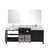 Lexora Zilara 80 inch W Black and Grey Double Sink Vanity Cabinet, Castle Grey Marble Top, Chrome Faucet Set and 30 in Mirrors