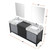 Lexora Zilara 80 inch W Black and Grey Double Sink Vanity Cabinet, Castle Grey Marble Top, Chrome Faucet Set and 30 in Mirrors