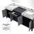 Lexora LZ342280DLISM30FMC Zilara 80 inch W Black and Grey Double Sink Vanity Cabinet, Castle Grey Marble Top, Chrome Faucet Set and 30 in Mirrors