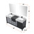 Lexora Zilara 80 inch W Black and Grey Double Sink Vanity Cabinet, Castle Grey Marble Top, Matte Black Faucet Set and 30 in Mirrors