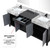 Lexora Zilara 80 inch W Black and Grey Double Sink Vanity Cabinet, Castle Grey Marble Top, Matte Black Faucet Set and 30 in Mirrors