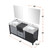 Lexora Zilara 80 inch W Black and Grey Double Sink Vanity Cabinet, Castle Grey Marble Top, Gun Metal Faucet Set and 30 in Mirrors