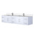 Lexora LVG84DM201 Geneva 84 in. W Glossy White Wall Mount Double Sink Vanity Cabinet, White Quartz Top, and Faucet Set