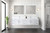 Lexora Geneva 84 in. W Glossy White Wall Mount Double Sink Vanity Cabinet, Cultured Marble Top, and Faucet Set