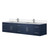 Lexora LVG84DE301 Geneva 84 in. W Navy Blue Wall Mount Double Sink Vanity Cabinet, Cultured Marble Top, and Faucet Set