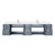 Lexora Geneva 84 in. W Dark Grey Wall Mount Double Sink Vanity Cabinet, Cultured Marble Top, and Faucet Set