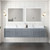Lexora LVG84DB200 Geneva 84 in. W Dark Grey Wall Mount Double Sink Vanity Cabinet and White Quartz Top