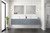 Lexora Geneva 84 in. W Dark Grey Wall Mount Double Sink Vanity Cabinet and White Quartz Top