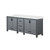 Lexora Ziva 84 inch W Dark Grey Double Sink Vanity Cabinet and White Quartz Top