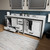 Lexora LVZV84DA200 Ziva 84 inch W White Double Sink Vanity Cabinet and White Quartz Top