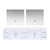 Lexora Geneva 84 in. W Glossy White Wall Mount Double Sink Vanity Cabinet, White Quartz Top, and 36 in. LED Mirrors