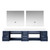 Lexora LVG84DE310 Geneva 84 in. W Navy Blue Wall Mount Double Sink Vanity Cabinet, Cultured Marble Top, and 36 in. LED Mirrors