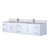 Lexora LVG84DM101 Geneva 84 in. W Glossy White Wall Mount Double Sink Vanity Cabinet, Carrara Marble Top, and Faucet Set