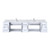 Lexora LVG84DM101 Geneva 84 in. W Glossy White Wall Mount Double Sink Vanity Cabinet, Carrara Marble Top, and Faucet Set