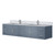 Lexora Geneva 84 in. W Dark Grey Wall Mount Double Sink Vanity Cabinet, Carrara Marble Top, and Faucet Set