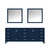 Lexora Jacques 84 in. W Navy Blue Double Sink Vanity Cabinet and 34 in. Mirrors