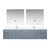 Lexora Geneva 84 in. W Dark Grey Wall Mount Double Sink Vanity Cabinet, White Quartz Top, Faucet Set, and 36 in. LED Mirrors