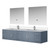 Lexora LVG84DB211 Geneva 84 in. W Dark Grey Wall Mount Double Sink Vanity Cabinet, White Quartz Top, Faucet Set, and 36 in. LED Mirrors