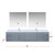 Lexora LVG84DB211 Geneva 84 in. W Dark Grey Wall Mount Double Sink Vanity Cabinet, White Quartz Top, Faucet Set, and 36 in. LED Mirrors