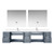 Lexora LVG84DB311 Geneva 84 in. W Dark Grey Wall Mount Double Sink Vanity Cabinet, Cultured Marble Top, Faucet Set, and 36 in. LED Mirrors