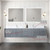 Lexora LVG84DB311 Geneva 84 in. W Dark Grey Wall Mount Double Sink Vanity Cabinet, Cultured Marble Top, Faucet Set, and 36 in. LED Mirrors
