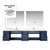 Lexora LVG84DE211 Geneva 84 in. W Navy Blue Wall Mount Double Sink Vanity Cabinet, White Quartz Top, Faucet Set, and 36 in. LED Mirrors