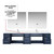 Lexora Geneva 84 in. W Navy Blue Wall Mount Double Sink Vanity Cabinet, Cultured Marble Top, Faucet Set, and 36 in. LED Mirrors