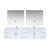 Lexora  LVG84DM211 Geneva 84 in. W x 22 in. D Glossy White Double Bath Vanity, White Quartz Top, Faucet Set, and 36 in. LED Mirrors