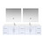 Lexora LVG84DM211 Geneva 84 in. W Glossy White Wall Mount Double Sink Vanity Cabinet, White Quartz Top, Faucet Set, and 36 in. LED Mirrors