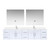 Lexora Geneva 84 in. W Glossy White Wall Mount Double Sink Vanity Cabinet, White Quartz Top, Faucet Set, and 36 in. LED Mirrors