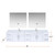 Lexora LVG84DM311 Geneva 84 in. W Glossy White Wall Mount Double Sink Vanity Cabinet, Cultured Marble Top, Faucet Set, and 36 in. LED Mirrors