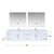Lexora Geneva 84 in. W Glossy White Wall Mount Double Sink Vanity Cabinet, Cultured Marble Top, Faucet Set, and 36 in. LED Mirrors