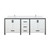 Lexora LVZV84DA201 Ziva 84 inch W White Double Sink Vanity Cabinet, White Quartz Top and Faucet Set