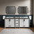 Lexora Ziva 84 inch W White Double Sink Vanity Cabinet, Cultured Marble Top and Faucet Set
