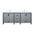 Lexora Ziva 84 inch W Dark Grey Double Sink Vanity Cabinet, White Quartz Top and Faucet Set