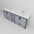 Lexora LVZV84DB201 Ziva 84 inch W Dark Grey Double Sink Vanity Cabinet, White Quartz Top and Faucet Set