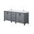 Lexora LVZV84DB301 Ziva 84 inch W Dark Grey Double Sink Vanity Cabinet, Cultured Marble Top and Faucet Set