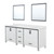 Lexora LVZV84DA210 Ziva 84 inch W White Double Sink Vanity Cabinet, White Quartz Top and 34 in Mirrors